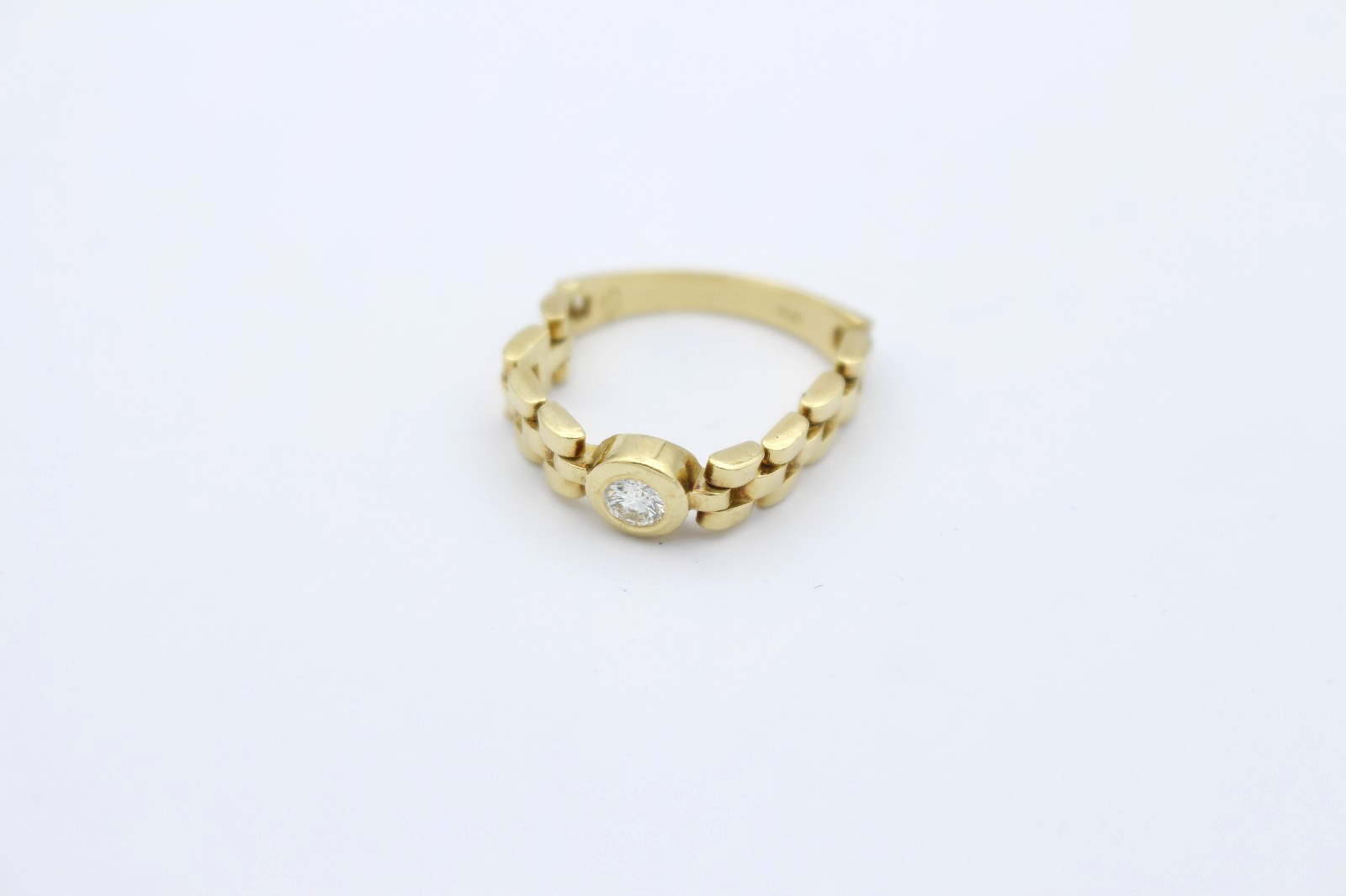 Exklusiver Rolex-Stil Ring 750 Gold mit Brillant | 18 Karat Panzerring Gr. 57