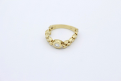 Exklusiver Rolex-Stil Ring 750 Gold mit Brillant | 18 Karat Panzerring Gr. 57