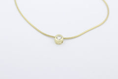 Zarte Halskette mit Diamant Anhänger aus 585 / 14k Gelbgold Brillant 0,15 ct.