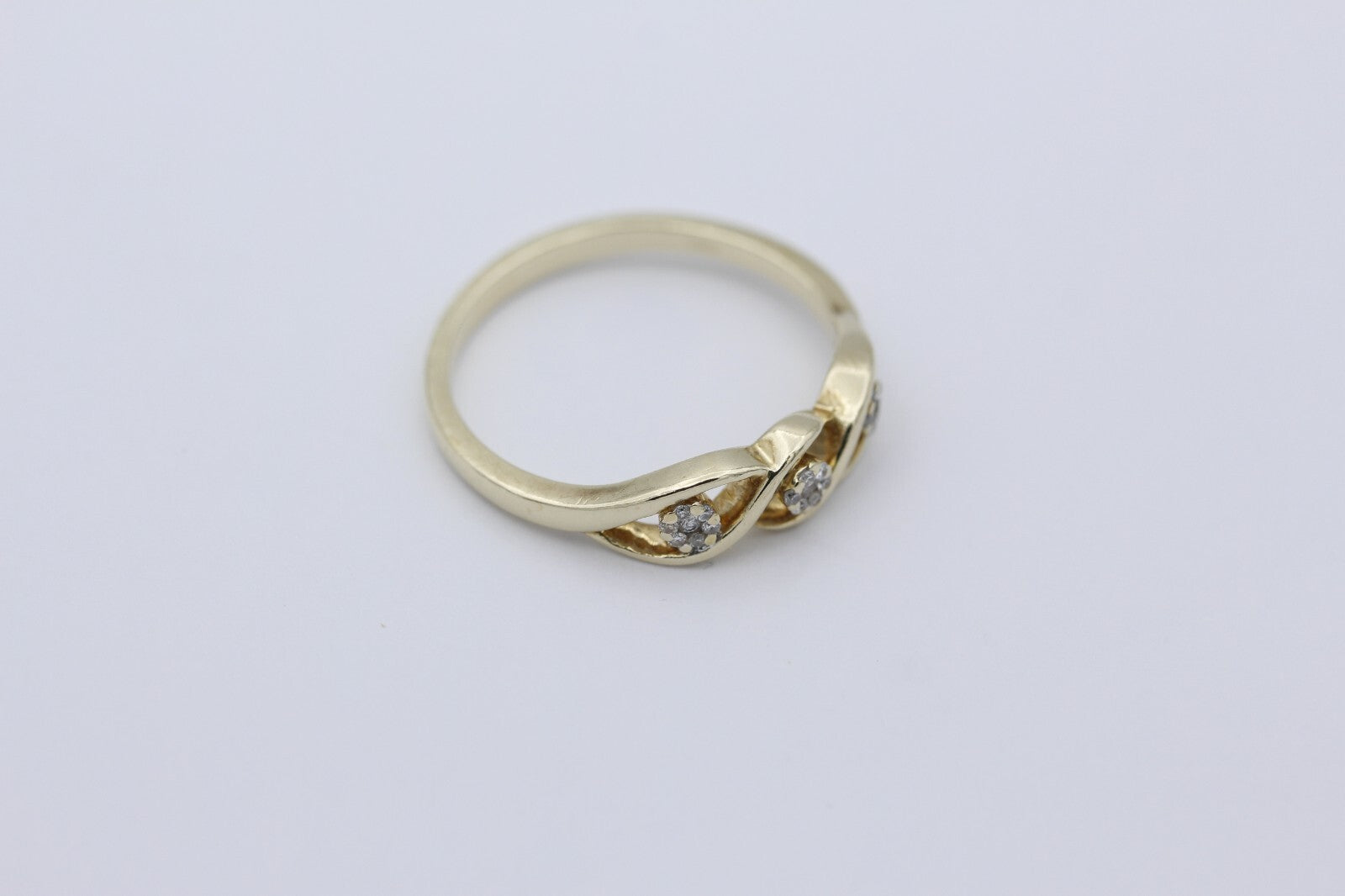 Zarter Damen Ring aus 585er Gelbgold mit Diamanten | Gr. 54