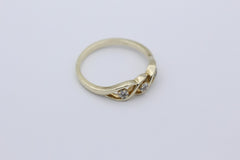 Zarter Damen Ring aus 585er Gelbgold mit Diamanten | Gr. 54