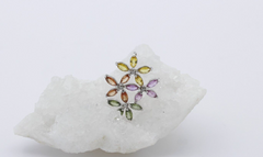 Traumhafter Edelstein Anhänger 375/9k Weißgold echte Edelsteine & Diamanten