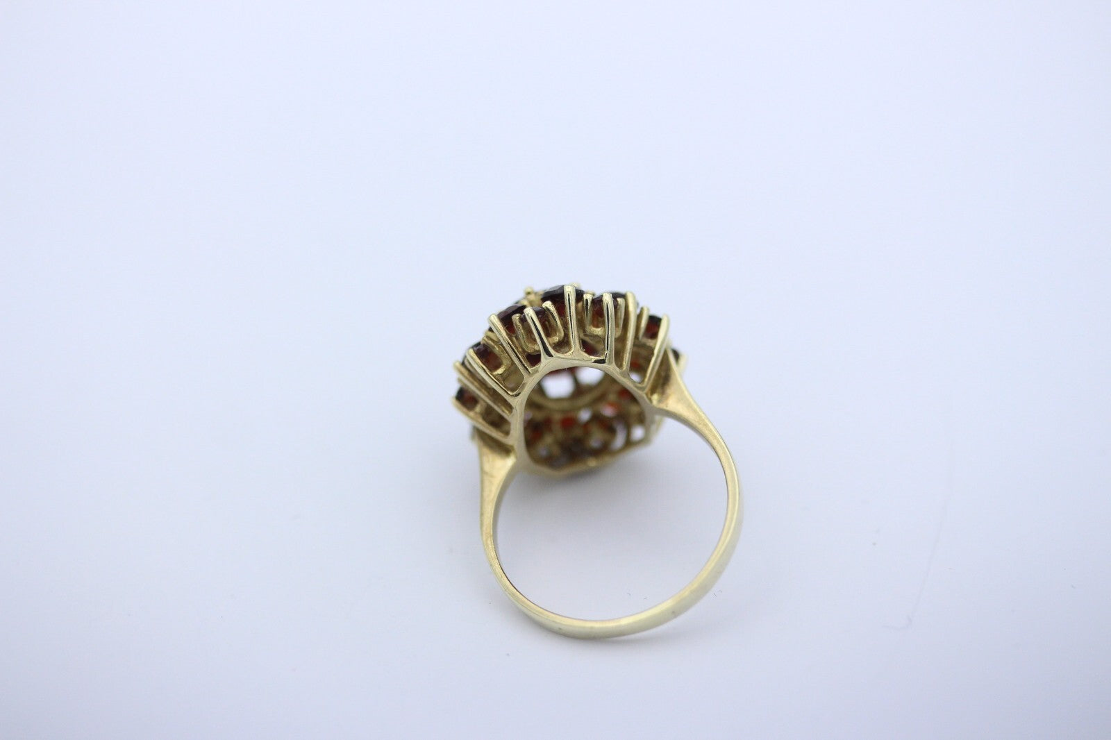 Schöner Granat Gold Damen Ring aus 333 / 8k Gelbgold mit Granaten | Gr. 59