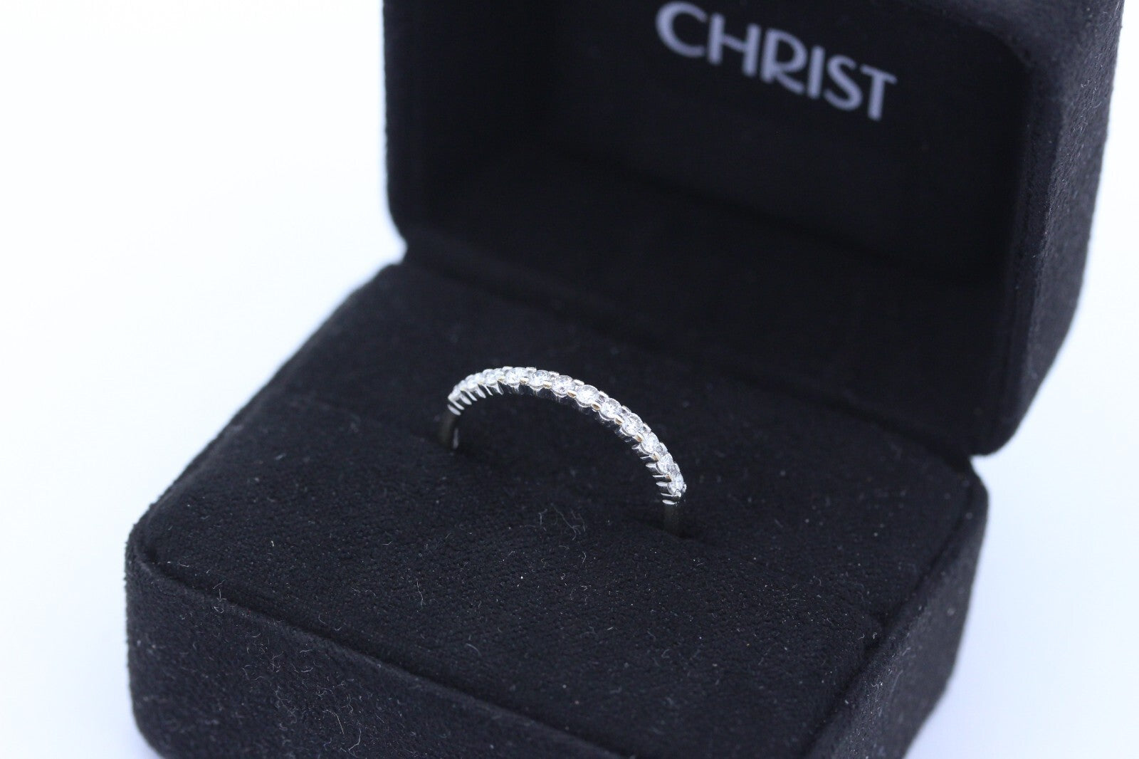 Zarter Christ Damen Ring Halb Memory Brillanten aus 585 / 14k Weißgold | Gr. 54