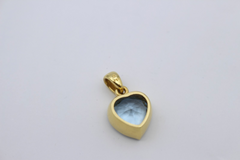 Wunderschöner Massiver 750 Gold Anhänger mit Aquamarin Herz | 18 Karat Echtgold