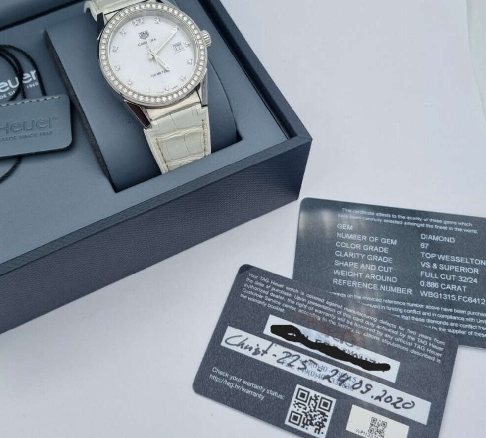 TAG Heuer Carrera Lady WBG1315.FC6412 DIAMONDS Damenuhr Quarz 36 mm