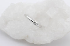 Schöner Christ Solitär Damen Ring 585 / 14k Weißgold mit ein Brillant 0,25 ct.