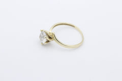 Wunderschöner Solitär Damen Ring aus 585 / 14k Gelbgold mit ein Zirkonia