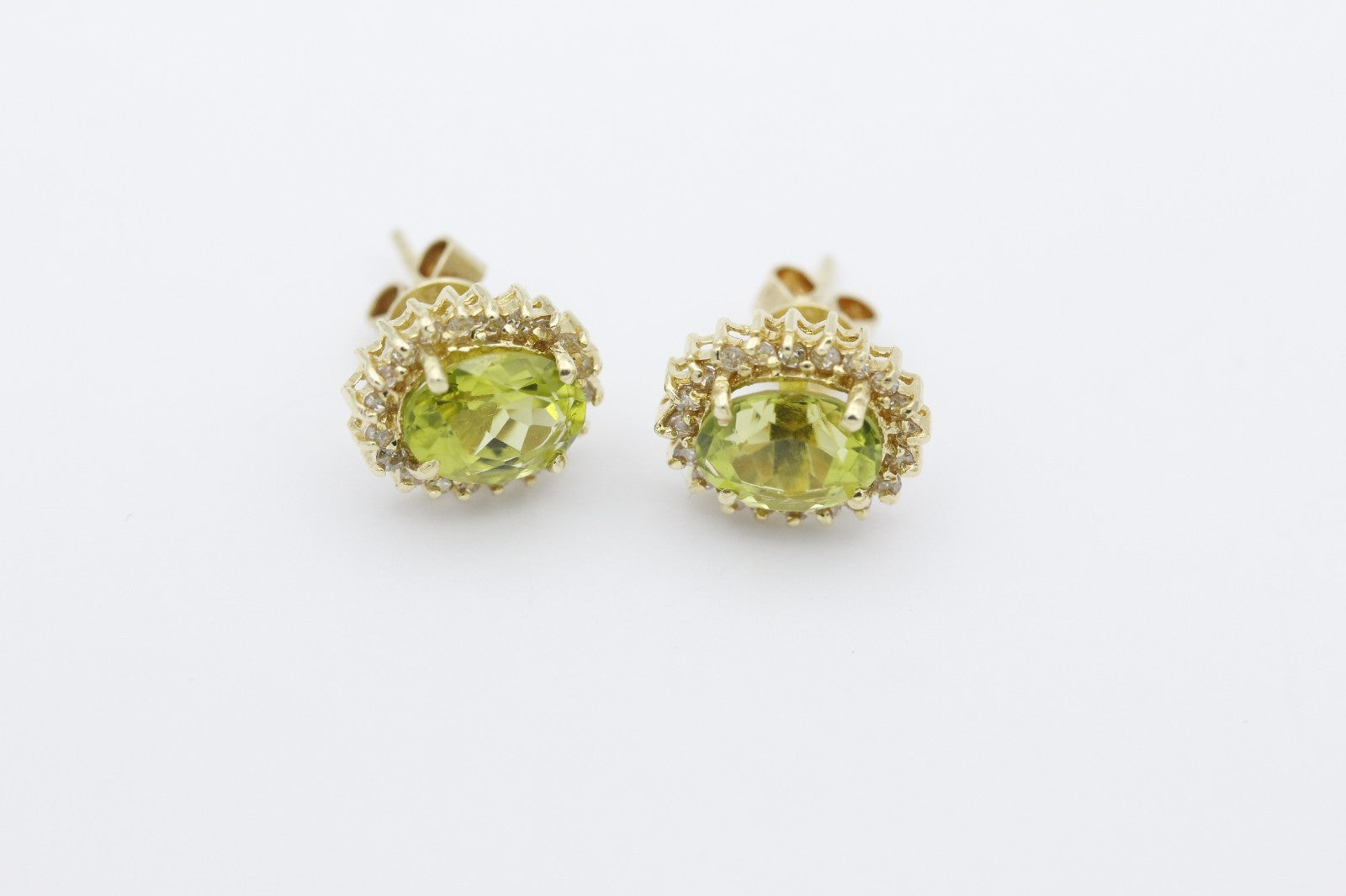 Traumhafter Ohrschmuck Ohrstecker aus 585 / 14k Gelbgold mit Citrin & Diamanten
