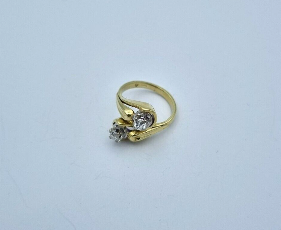 Wunderschöner Damen Diamant Altschliff + Brillant Ring aus 585er Gelbgold Gr. 53