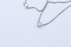 585 Weißgold Kette mit Moissanit ca. 0,50 ct. Anhänger 14K Gold Damen Halskette