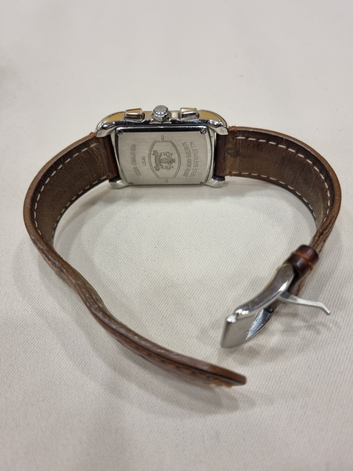 Festina 16101 Herrenuhr Edelstahl Leder Braun Chronograph Armbanduhr 31 mm
