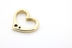 Eleganter 585 14K Gelbgold Herz Anhänger mit kleinen Brillanten