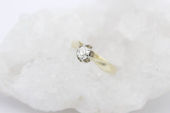 Schöner Solitär Altschliff Diamant Damen Ring aus 585 Gelbgold ca. 0,30 ct.