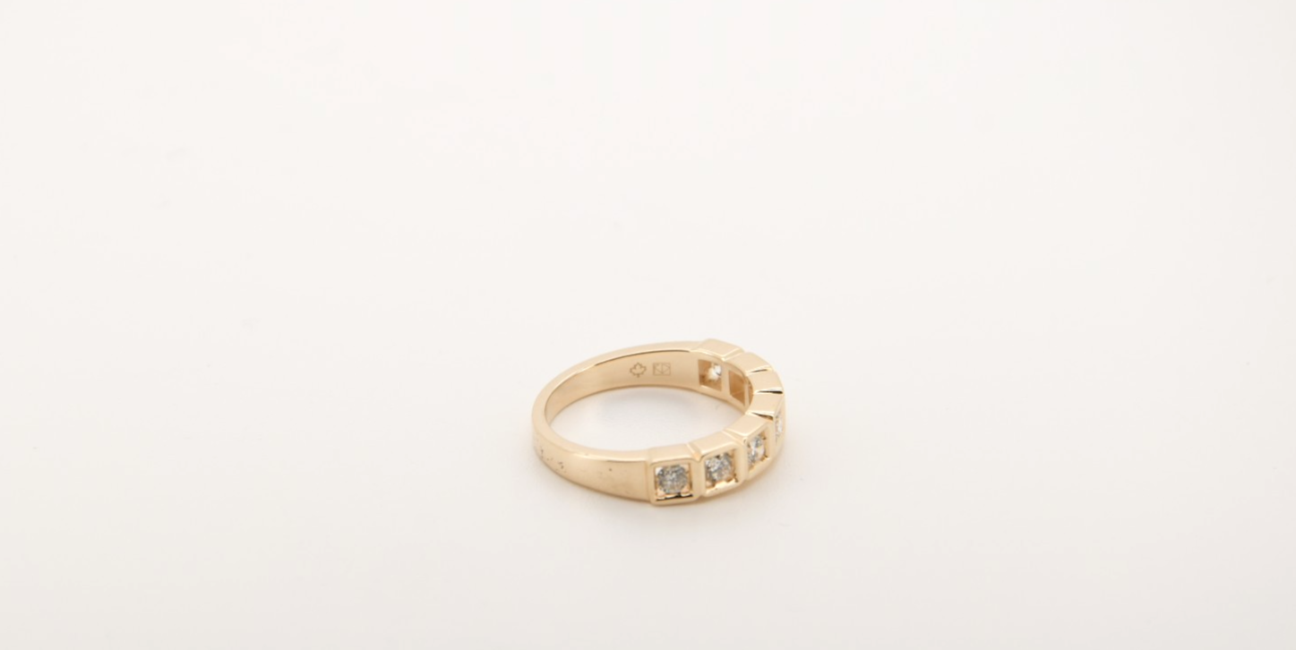 Schöner 375er (9K) Damen Goldring Roségold mit 7 Brillanten 0,40 ct. | Gr. 51