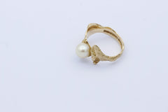 Lapponia 585er / 14K Gelbgold Ring mit Perle – Designer Schmuck