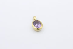 Schöner schlichter Anhänger aus 333 / 8 Karat Gelbgold mit ein Amethyst