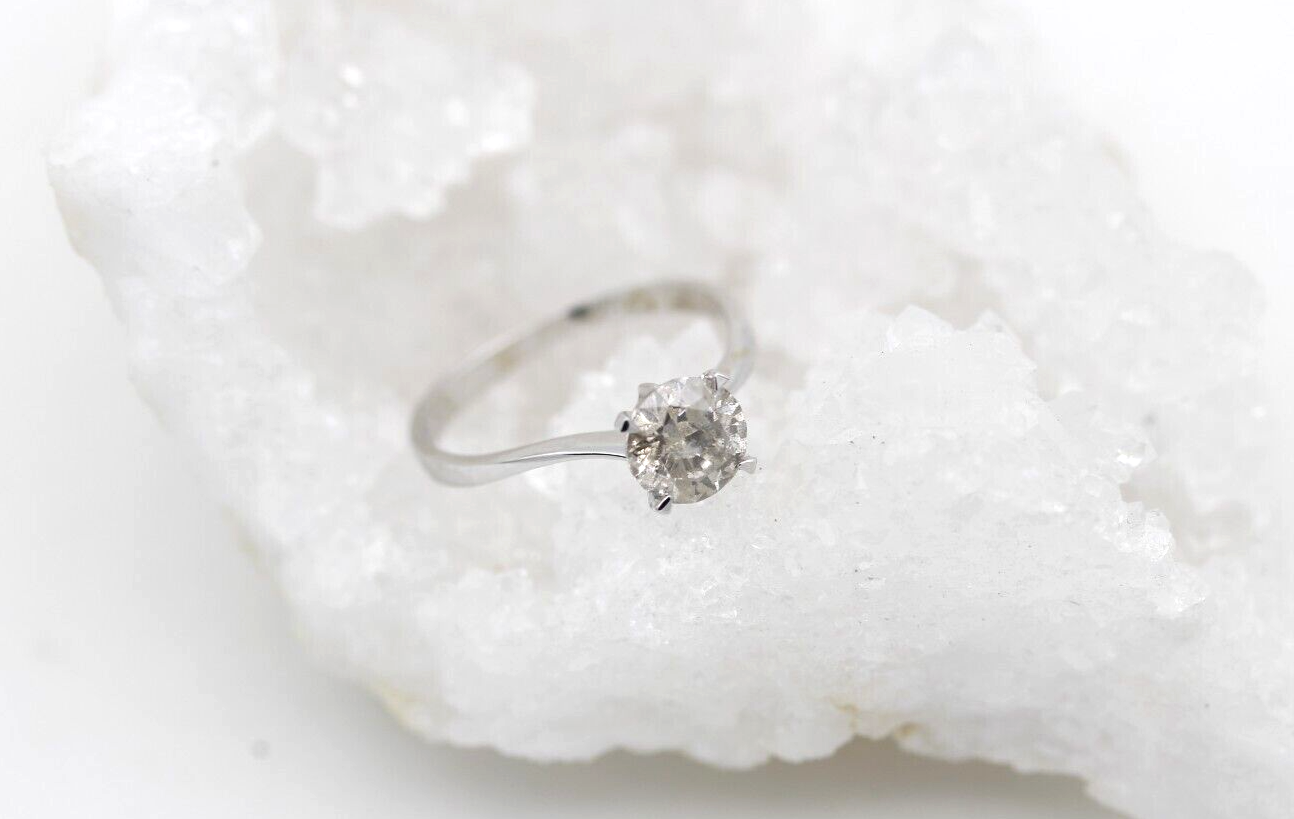 Schöner Ring aus 585er Weißgold Solitär Brillant ca. 0,95ct. (K-L/PI)