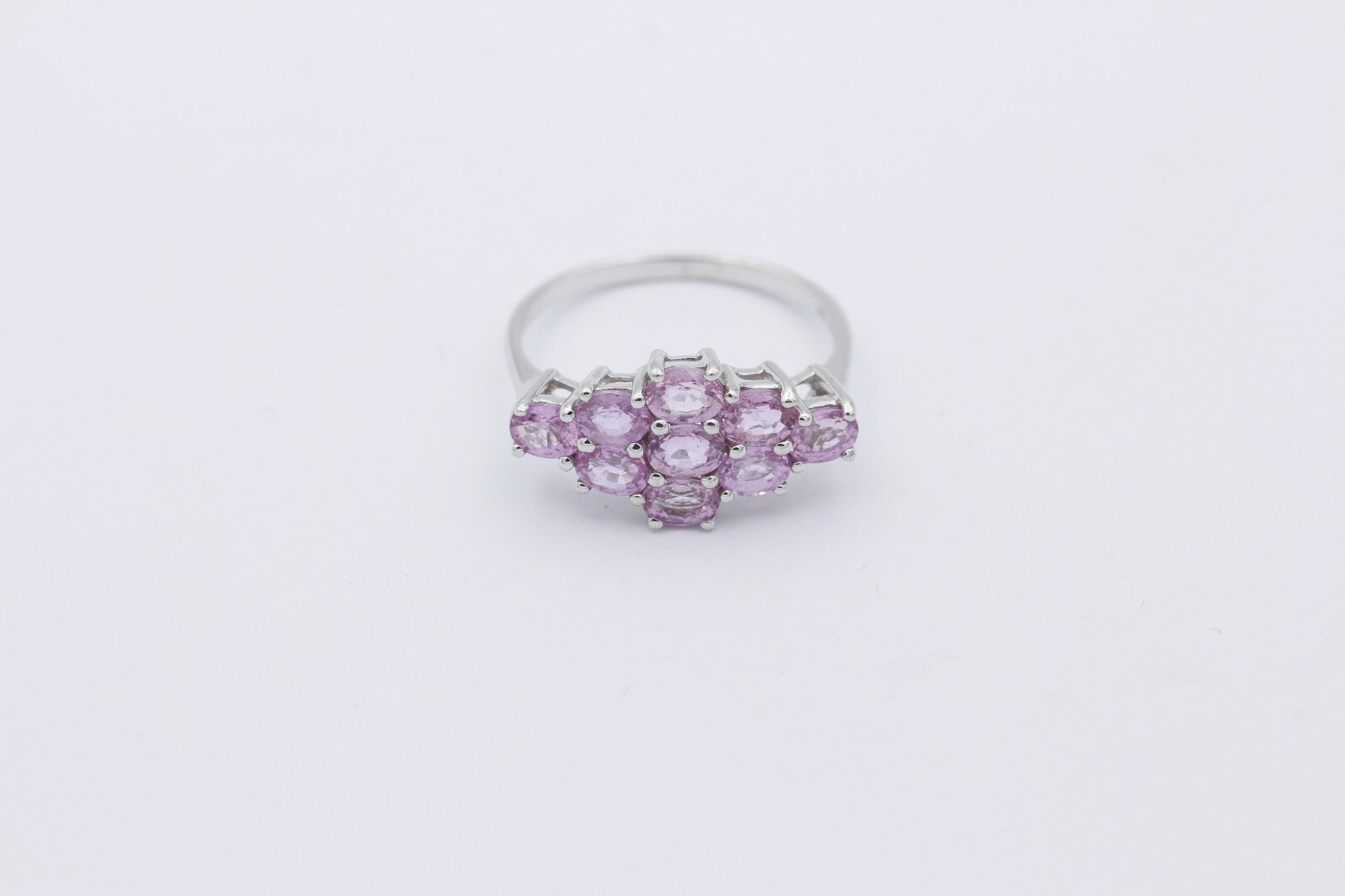 Schöner Damen Ring aus 375/9k Weißgold mit echte Edelsteine | Gr. 55