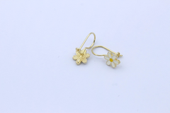 585 Gold Kinder Ohrringe Ohrschmuck – Blume Emaille – 14K Ohrhänger