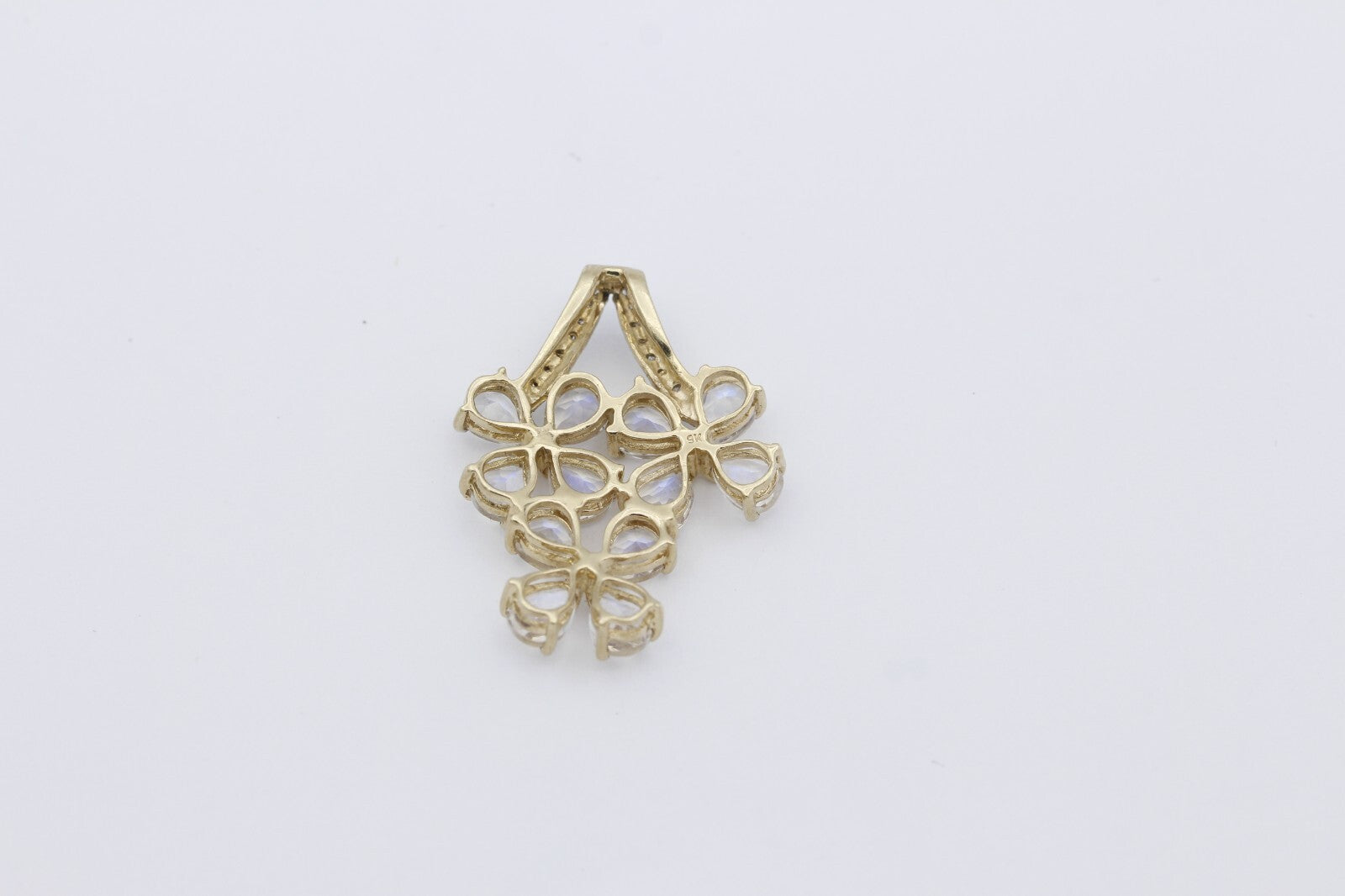 Außergewöhnlicher Juwelen Anhänger aus 375 / 9k Gelbgold mit Quarz & Diamanten