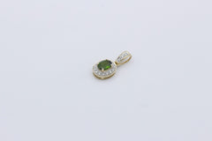 Schöner Damen Anhänger aus 375/9k Gelbgold mit ein Turmalin & Diamanten