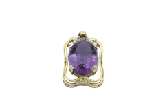 585 Gold Anhänger mit großem Amethyst – 14K Gelbgold