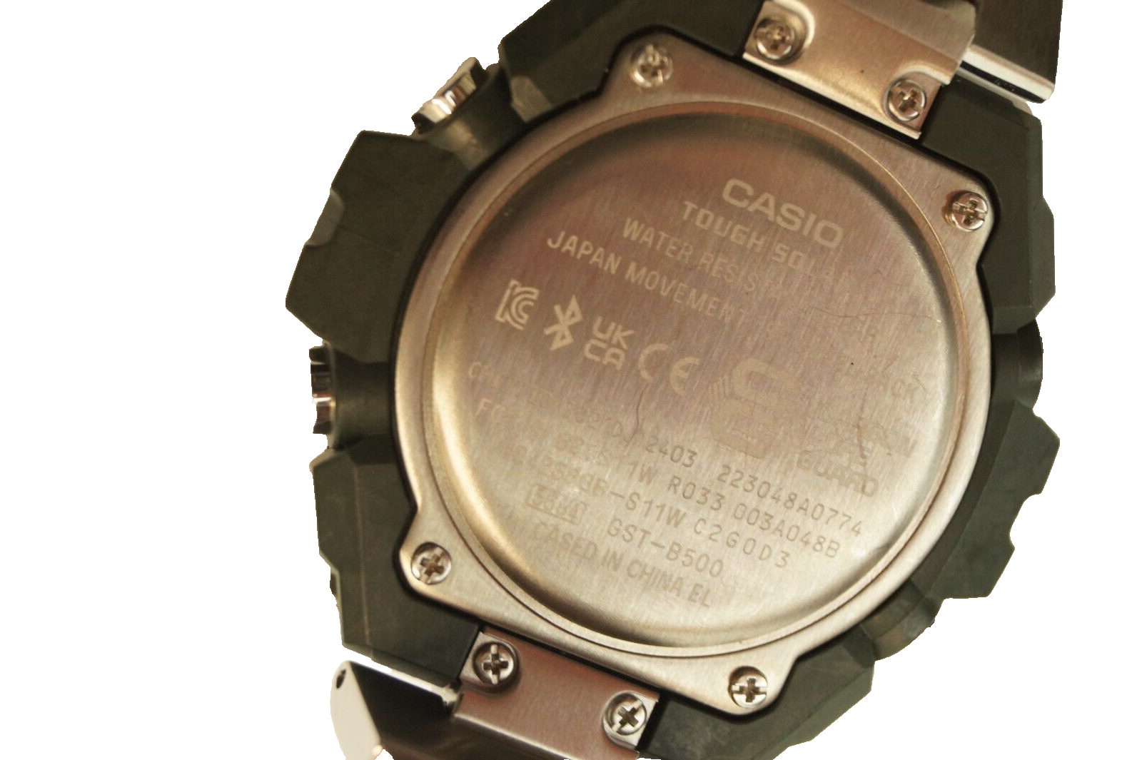 Casio Tough Solar G-Shock Silber Grün Herren Armbanduhr GST-B500D