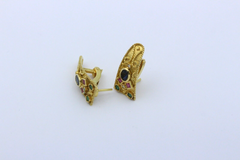 1 paar Antike Gold Designer Ohrschmuck Ohrclip aus 750/ 18K Gelbgold mit Juwelen