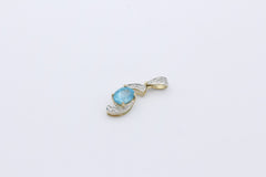 Juwelen Damen Anhänger aus 375 / 9k Gelbgold mit ein Topas & Diamanten