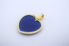 Schöner Herz Lapis Anhänger Herzform aus 585 / 14k Gelbgold mit Lapislazuli