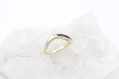 585 / 14 Karat Gelbgold Damen Ring Saphir & Brillanten moderner Design | Gr. 50