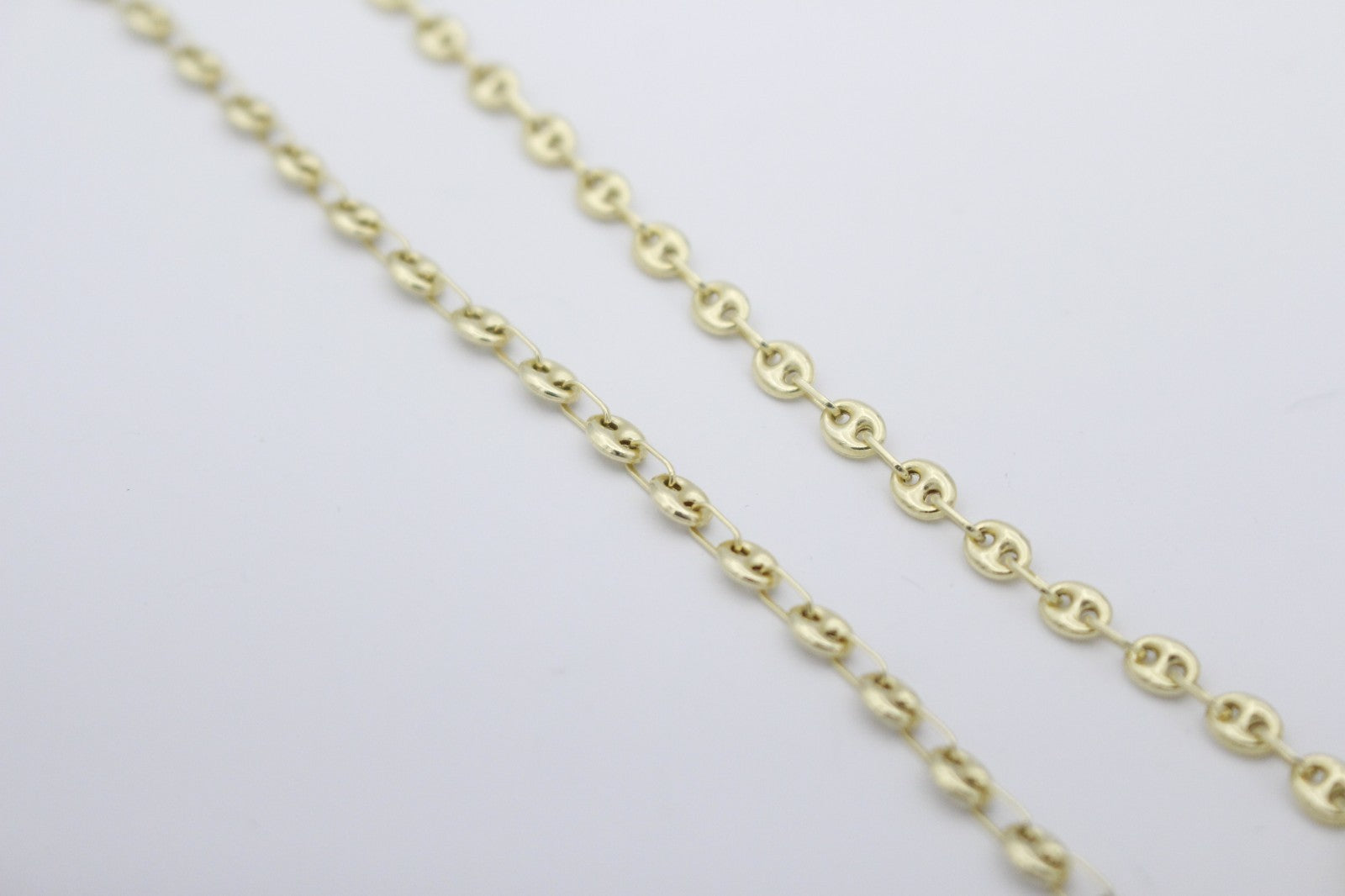 Christ Halskette Bohnenkette Schlicht aus 585 / 14k Gelbgold 50cm Top Zustand