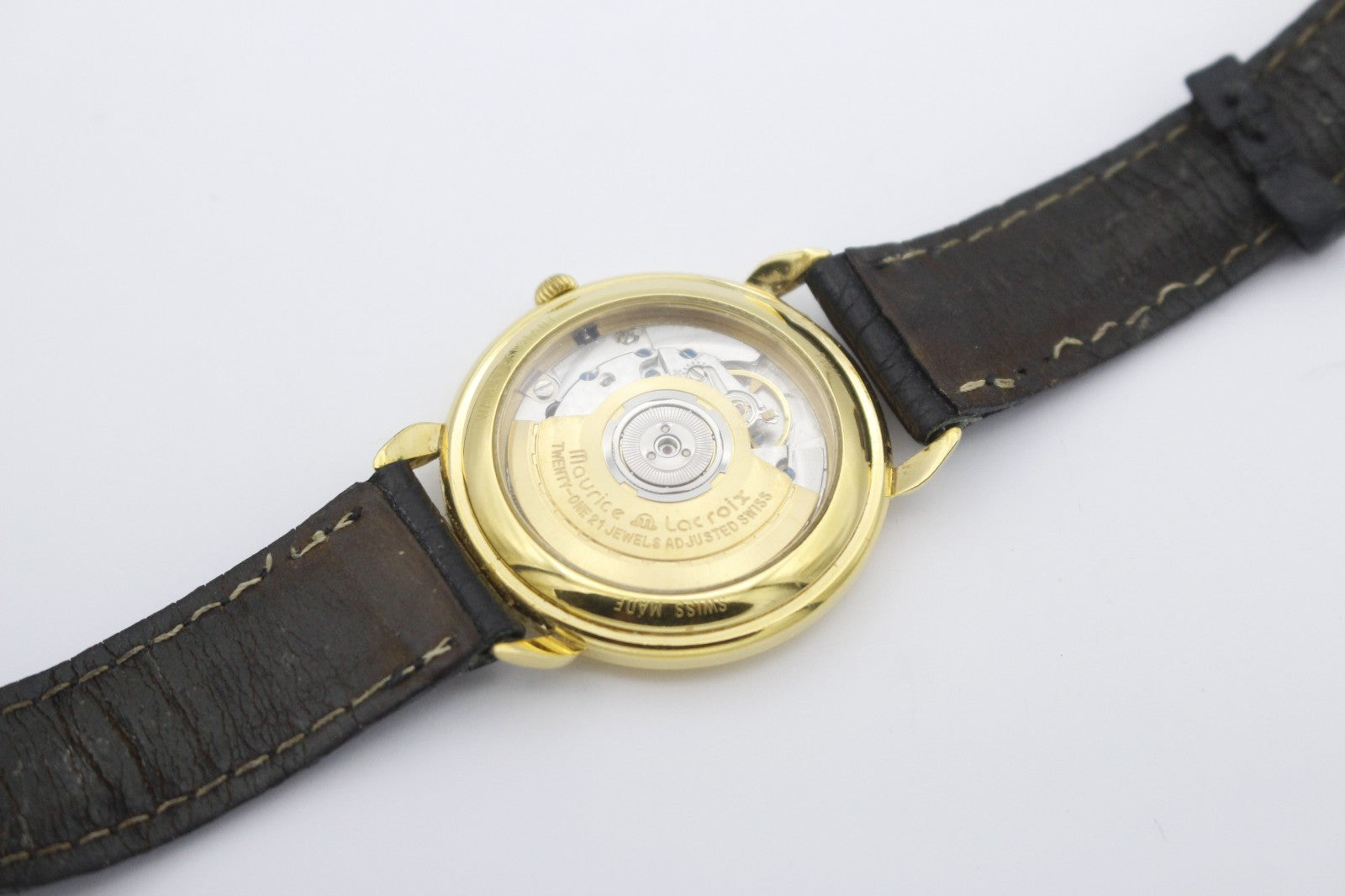 Maurice Lacroix Armbanduhr Automatic Ref 11114 Vergoldet Leder 36 mm