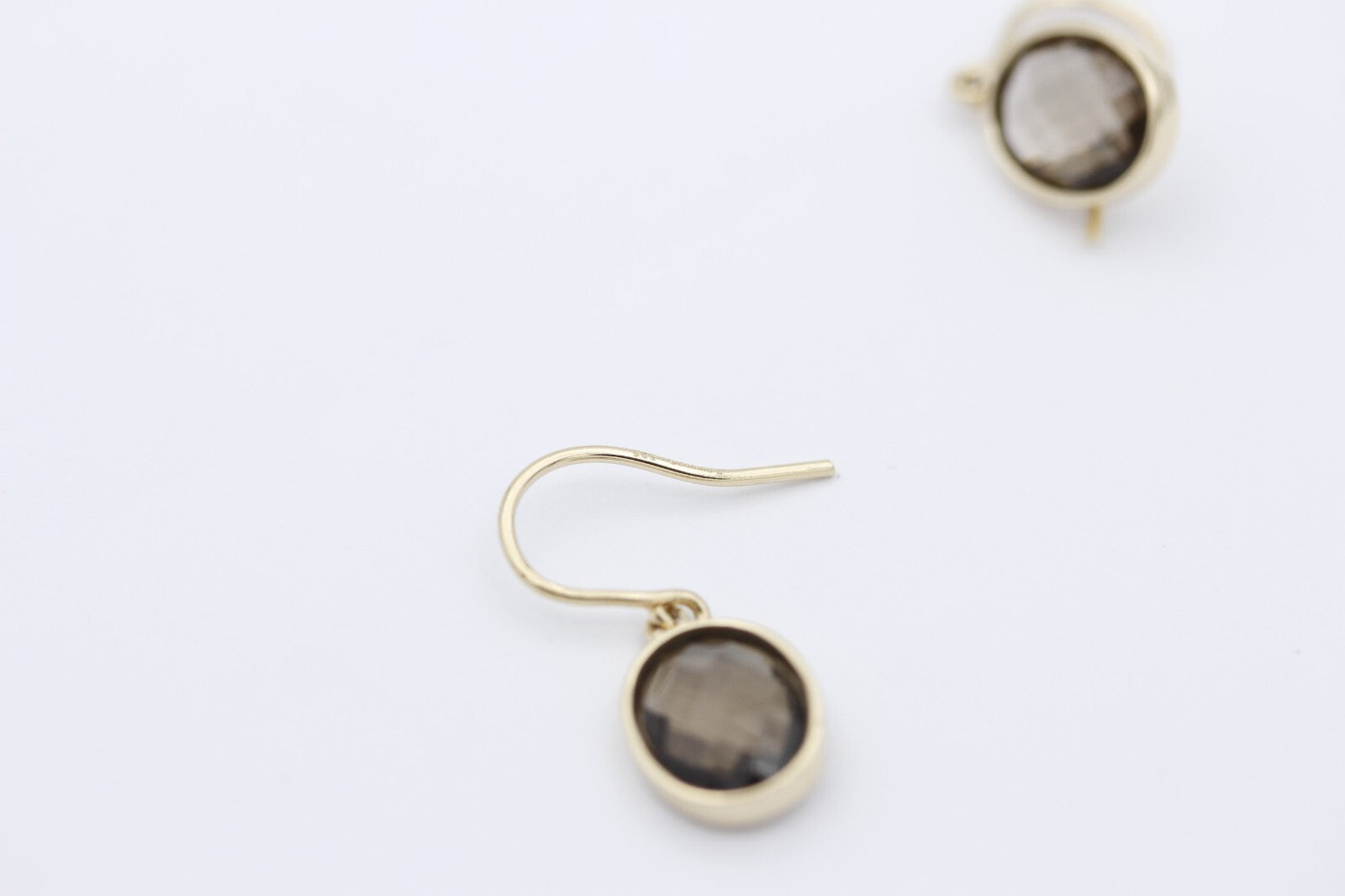 Christ Damen Ohrhänger Ohrschmuck 585er Gelbgold mit je ein Rauchquarz