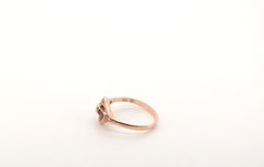 Antiker Juwelier-Ring Damen 14k (585) Rotgold mit Brillant, Diamanten & Rubinen