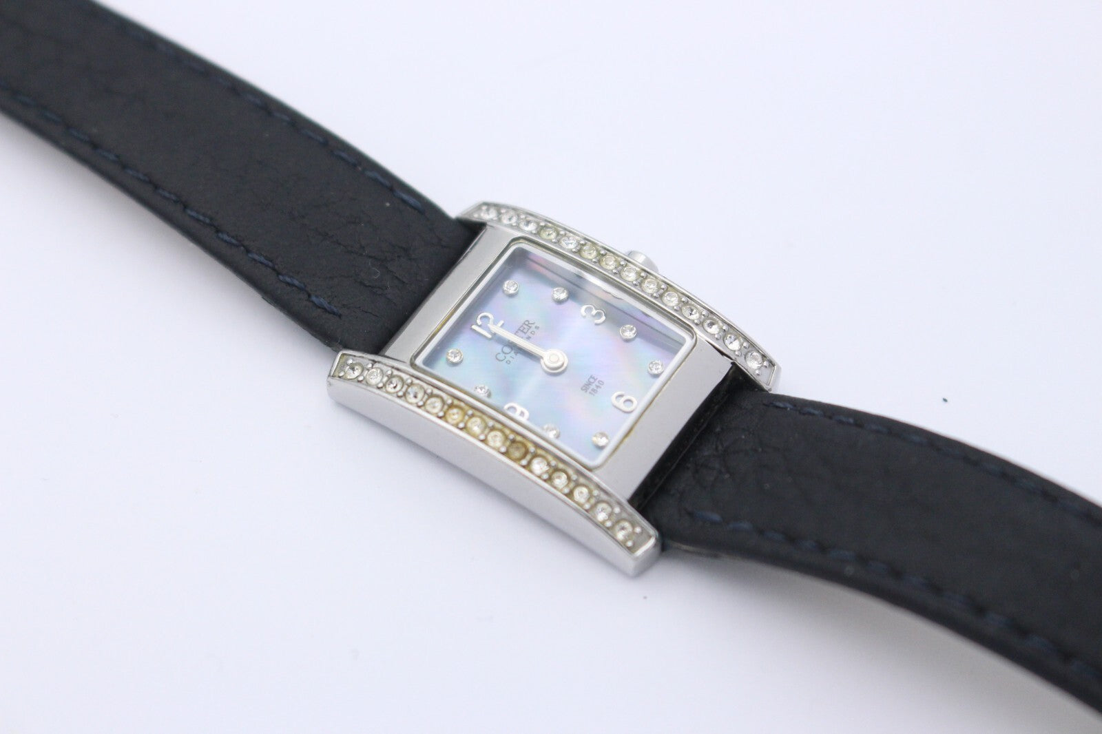 Coster Diamonds Damen Armbanduhr Quartz Edelstahl Silber Leder Schwarz 21 mm