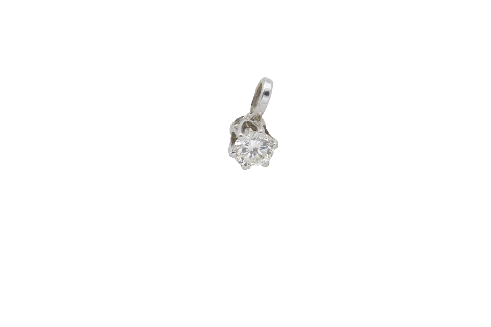 Zarter 585 Weißgold Anhänger Diamant 14K Solitär Brillantanhänger ca. 0,30 ct.
