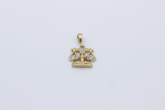 Anhänger Waage aus 585 / 14k Gelbgold mit kleinen Diamanten