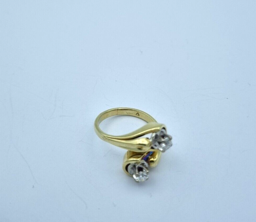 Wunderschöner Damen Diamant Altschliff + Brillant Ring aus 585er Gelbgold Gr. 53