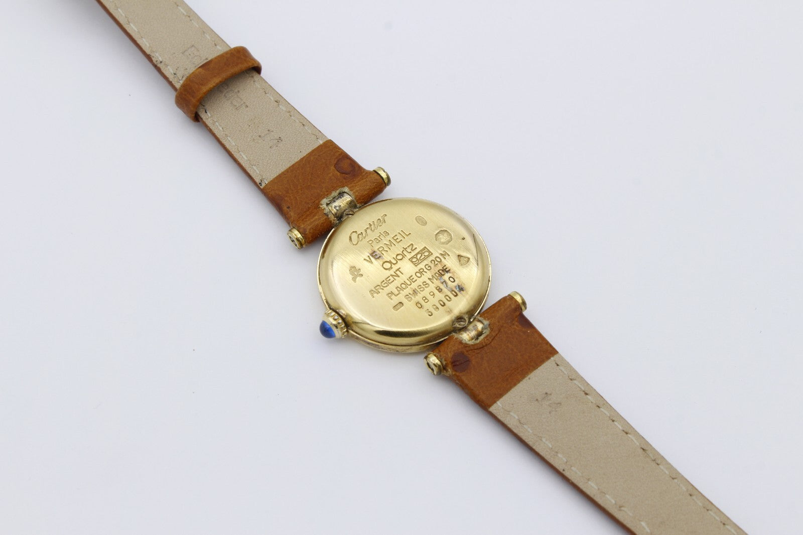 Cartier Vermeil 925 Vergoldet Quartz Argent Damenuhr 24 mm