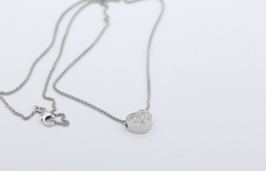 Zarte Damen Halskette mit Herz Anhänger aus 585 / 14k Weißgold mit Diamanten