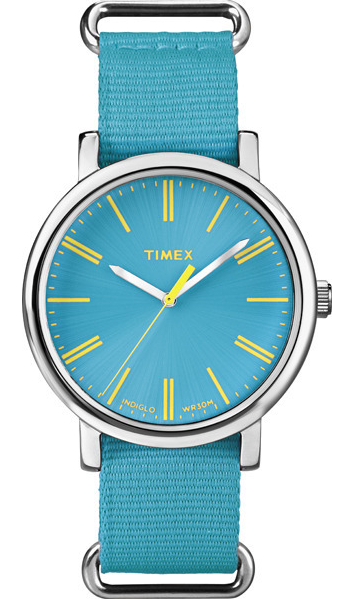 TIMEX T2P363 Originals Classic W217-EU Armbanduhr Edelstahl Textil Türkis / Blau