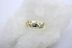 Hochwertiger Damen Ring aus 585 / 14k Gelbgold Sternenhimmel Brillanten 0,25 ct.