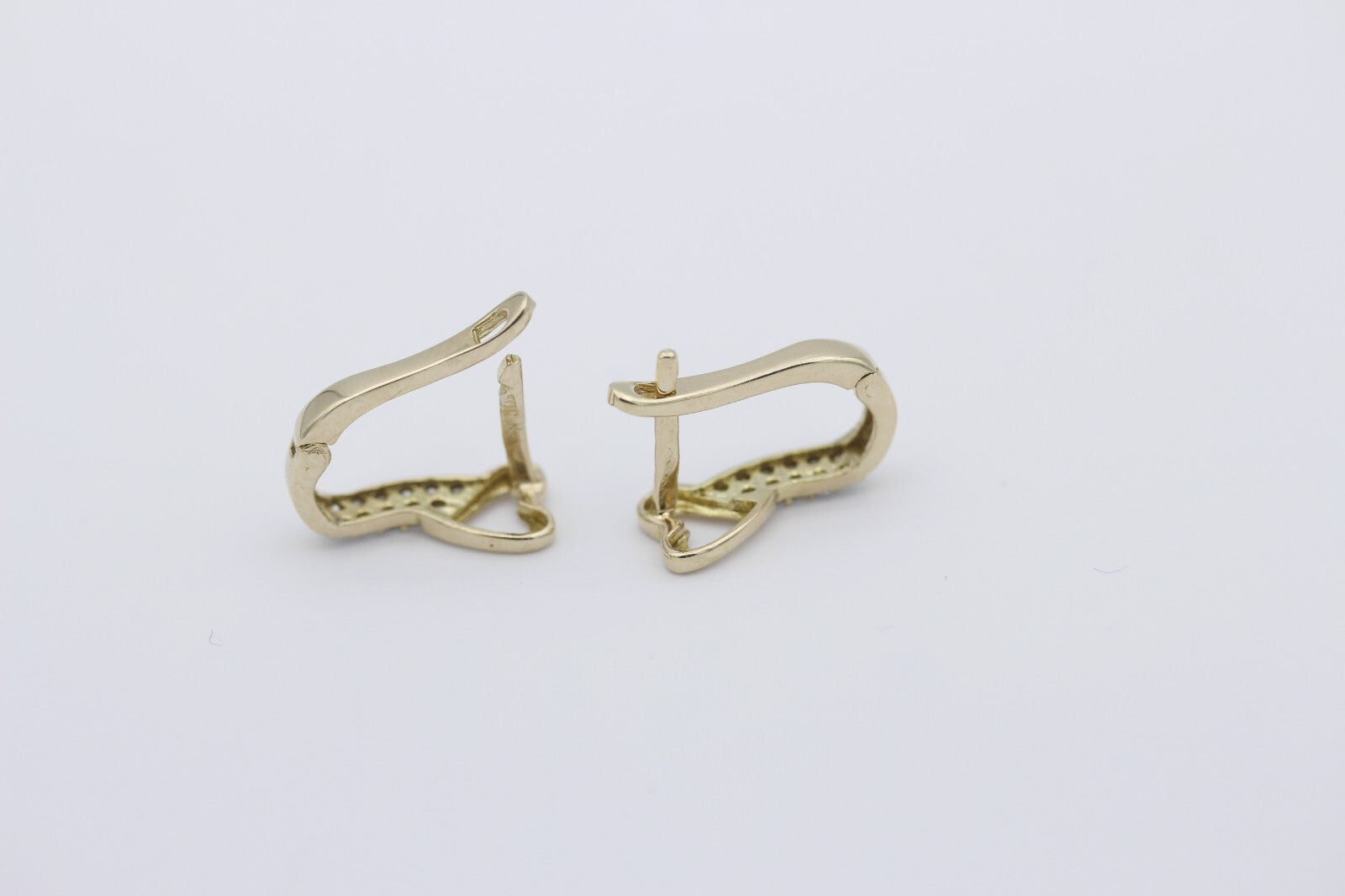 Wunderschöne Damen Herz Ohrringe Ohrschmuck aus 585er Gelbgold mit Zirkonia