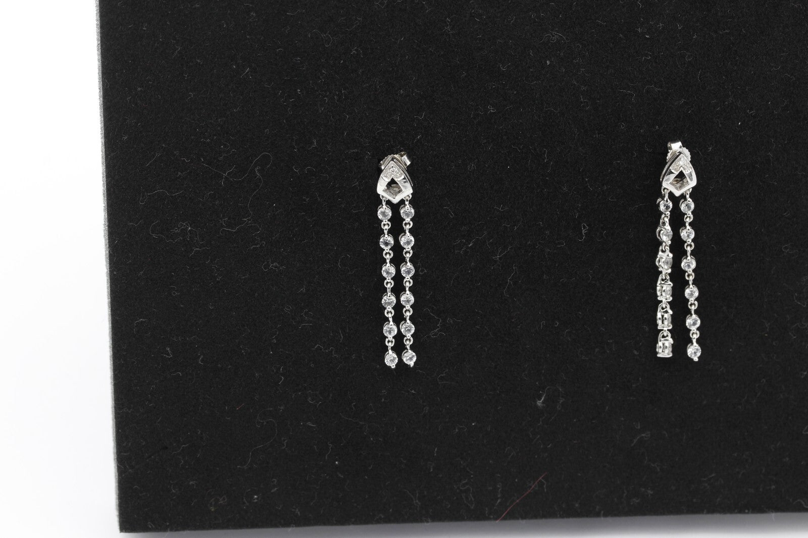 Damen Ohrhänger Ohrschmuck aus 375 / 9k Weißgold mit weiße Edelsteine & Diamant