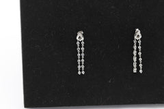 Damen Ohrhänger Ohrschmuck aus 375 / 9k Weißgold mit weiße Edelsteine & Diamant