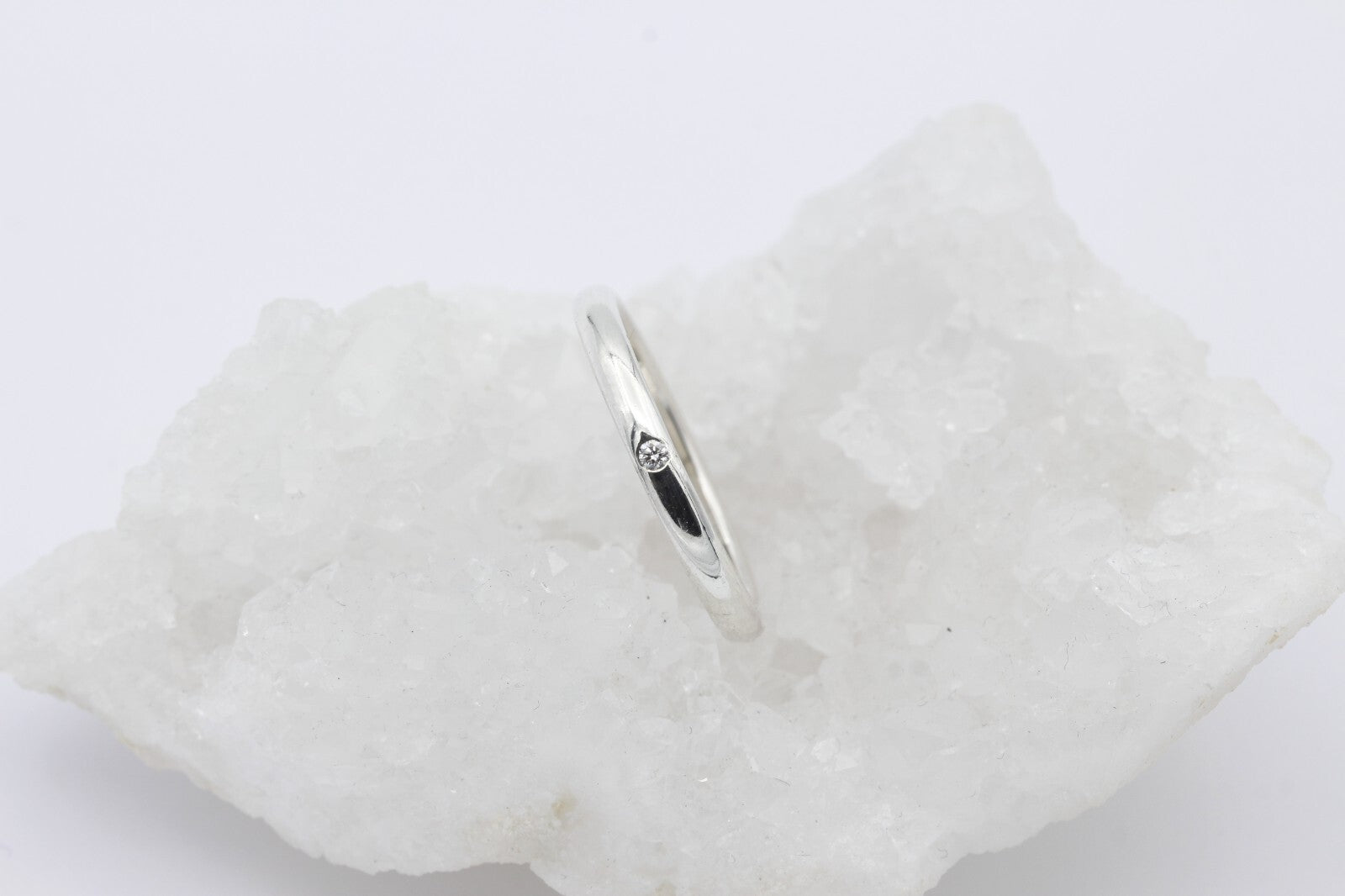 Tiffany & Co 925 Sterlingsilber Elsa Peretti Ring Trauring mit ein Brillant