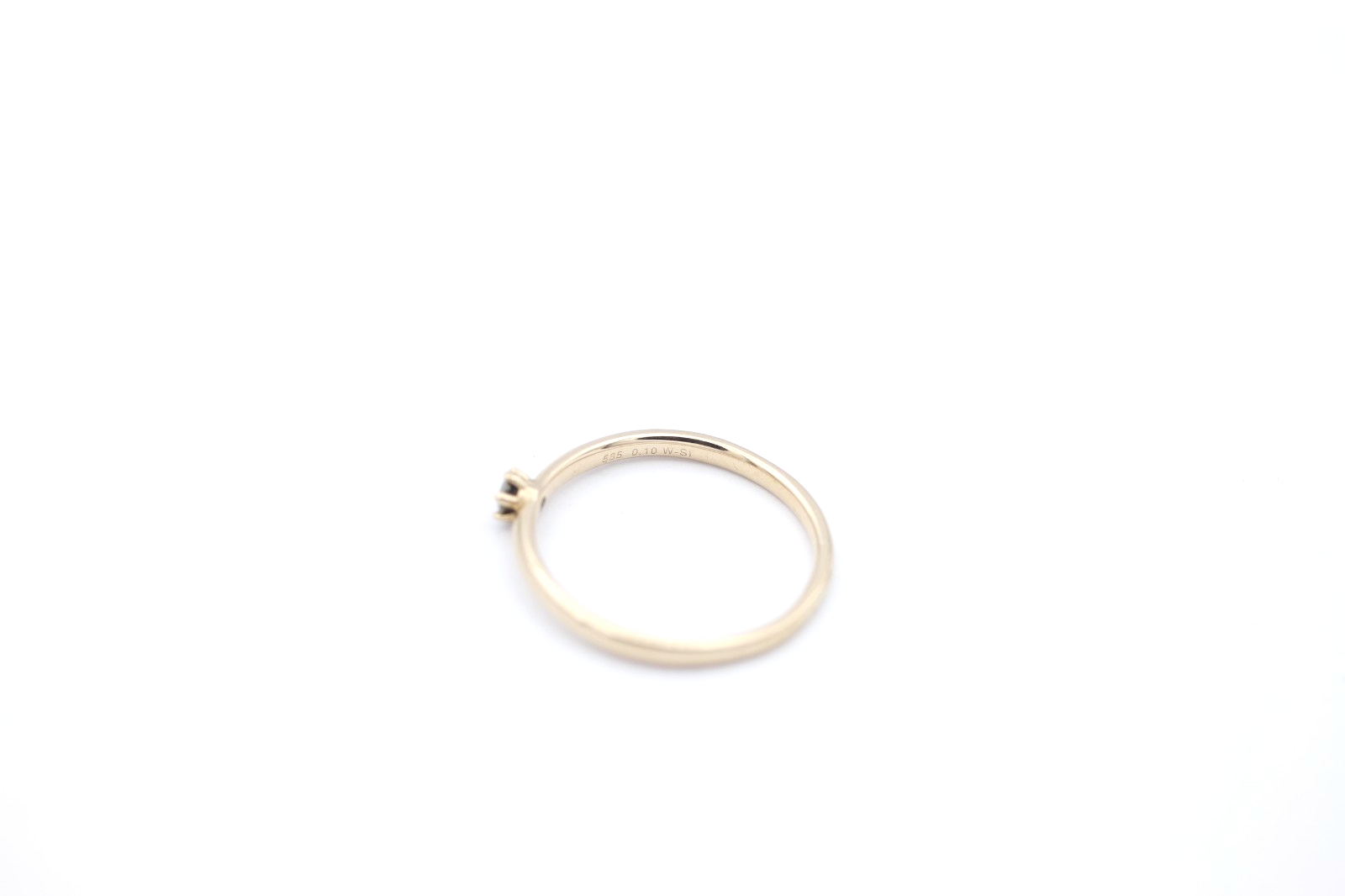 Brillant Solitär Damen Ring 585 / 14K Gold 0,10 ct. W/SI | Zarter Verlobungsring