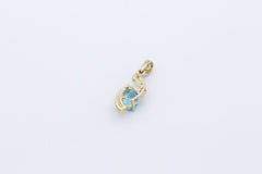 Juwelen Damen Anhänger aus 375 / 9k Gelbgold mit ein Topas & Diamanten
